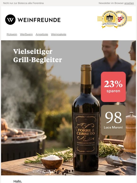 Toskana zum Grillen: 23 % Rabatt