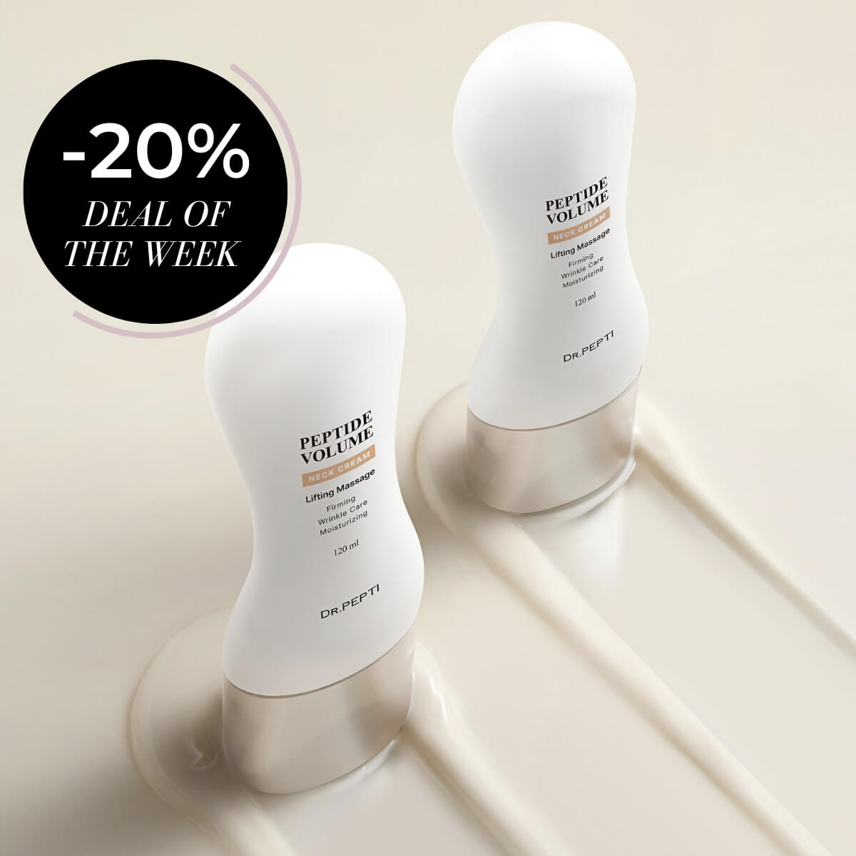 Deal of the Week - Das professionelle Lifting-Konzentrat für Hals & Dekolleté 25 Peptidarten, niedermolekularem Kollagen & Ceramide NP von Dr. Pepti