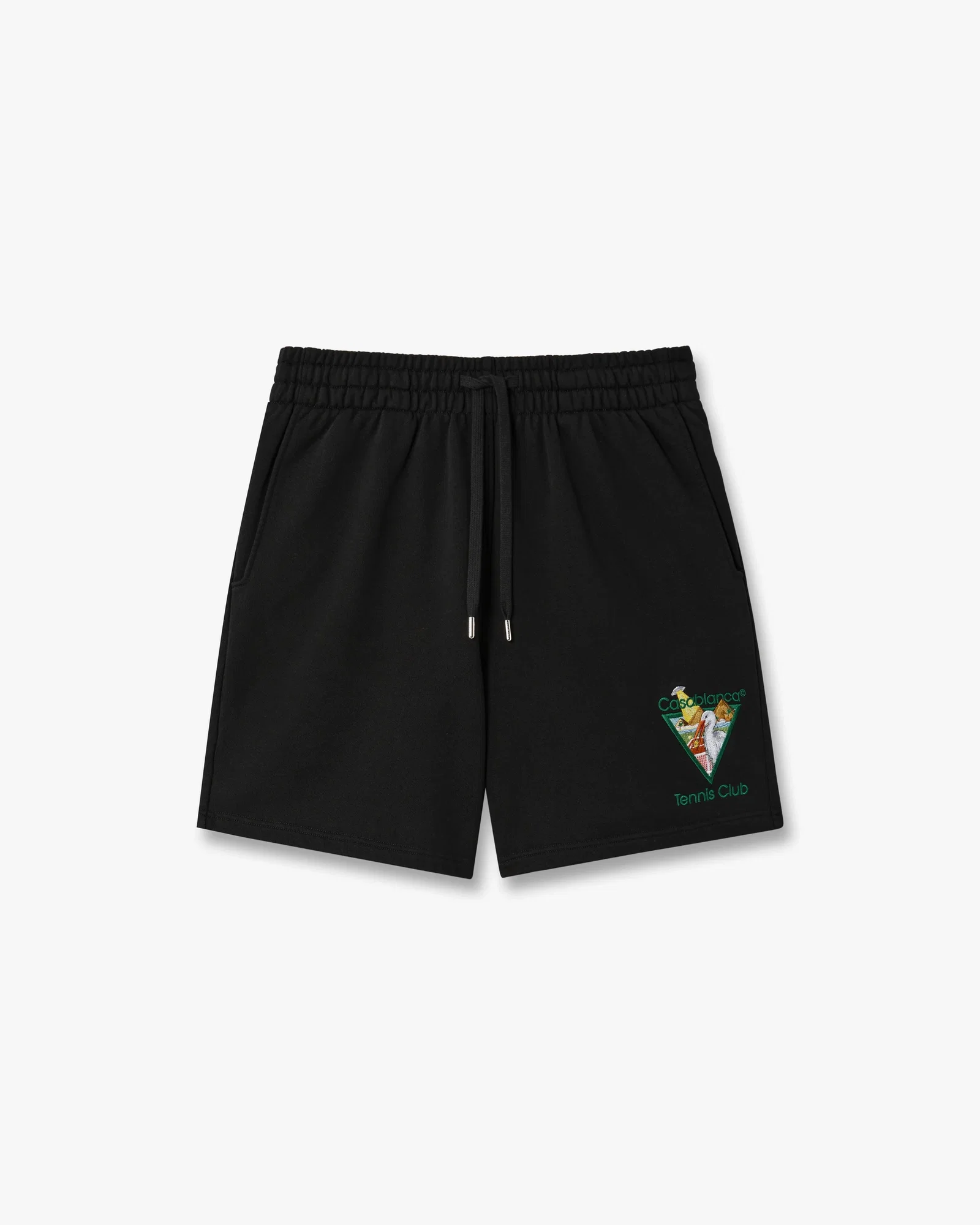 Image of Black Tennis Club Icon Pyramid Abduction Embroidered Sweatshorts