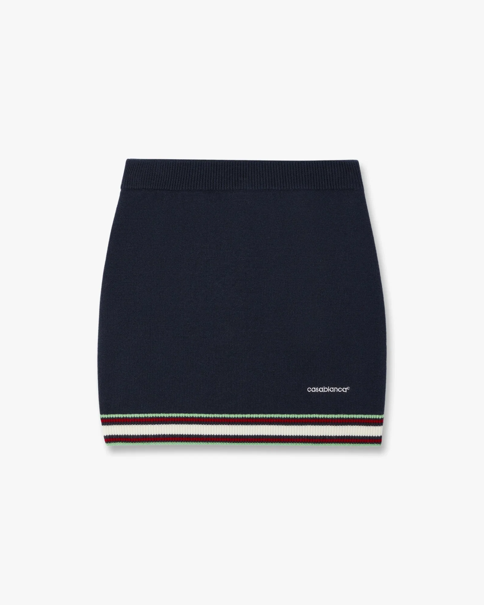 Image of Navy Merino Mini Skirt