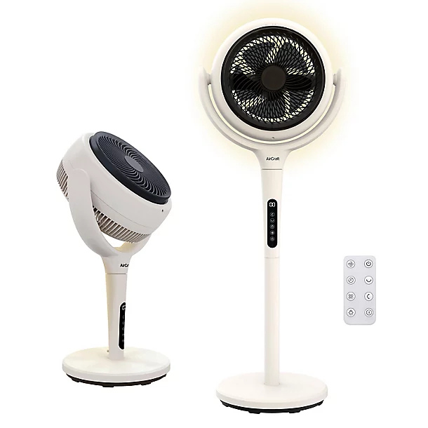 AirCraft LUME Quiet Air Circulator Fan with Remote & LED Backlight