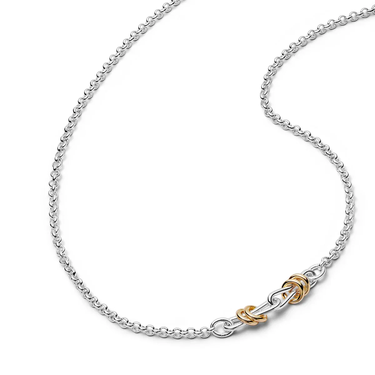 Image of Polly Knot Lightweight Chain Necklace Silver Plate