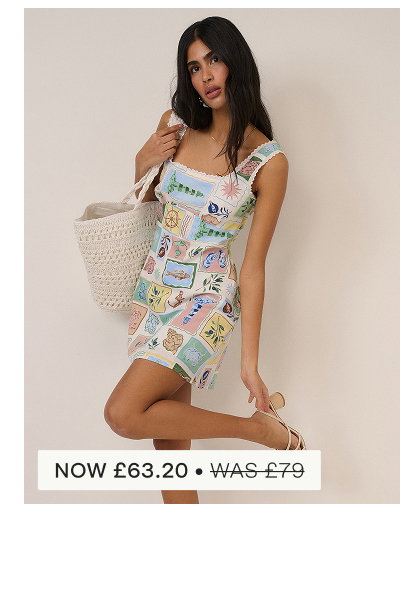 White Print Ciara Mini Dress