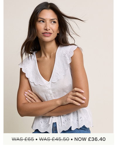 White Frill Broderie Collar Simon Top