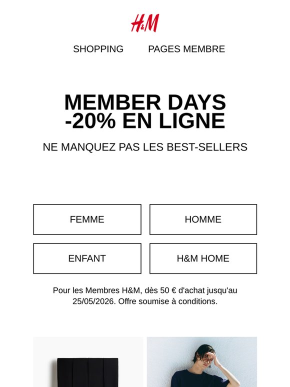 Member Days : -20% en ligne