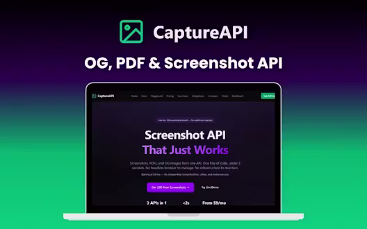 CaptureAPI – OG, PDF & Screenshot API | Lifetime Access