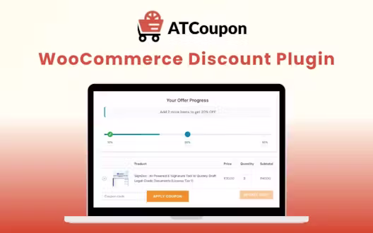ATCoupon – WooCommerce Discount Plugin | Lifetime Access