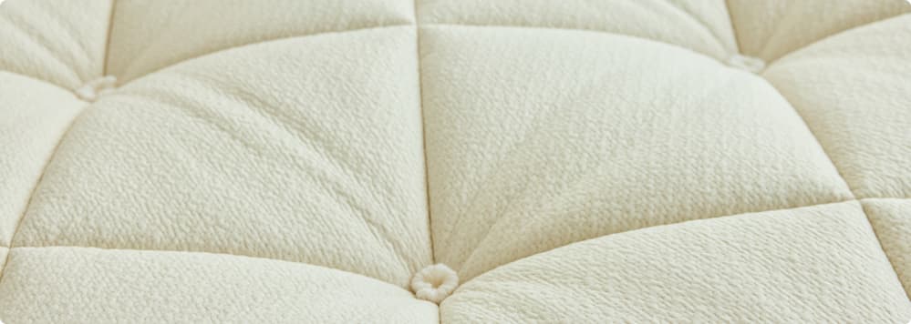 Luxury Organic Mattress tufts and stitchwork