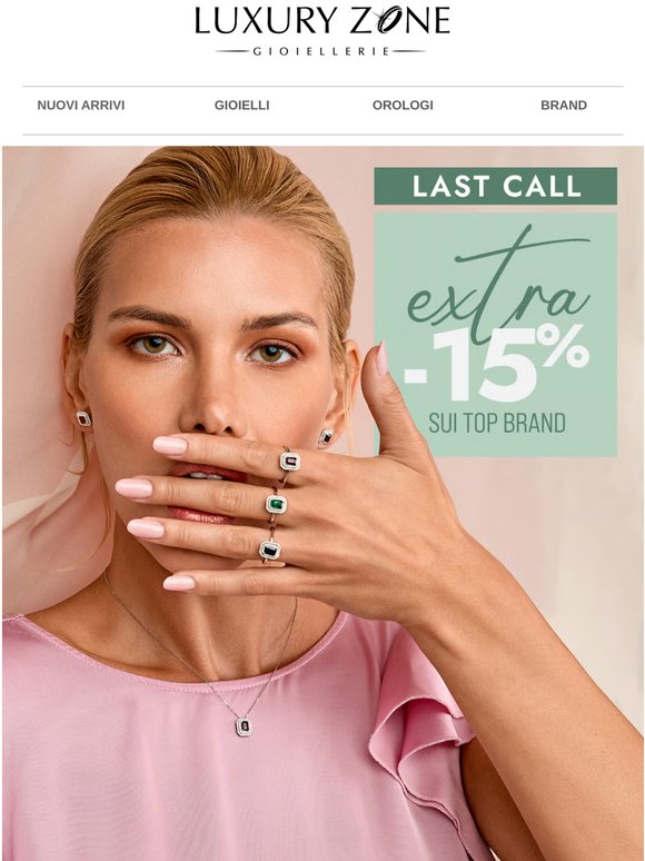 Ultime ore: -15% extra sui TOP BRAND