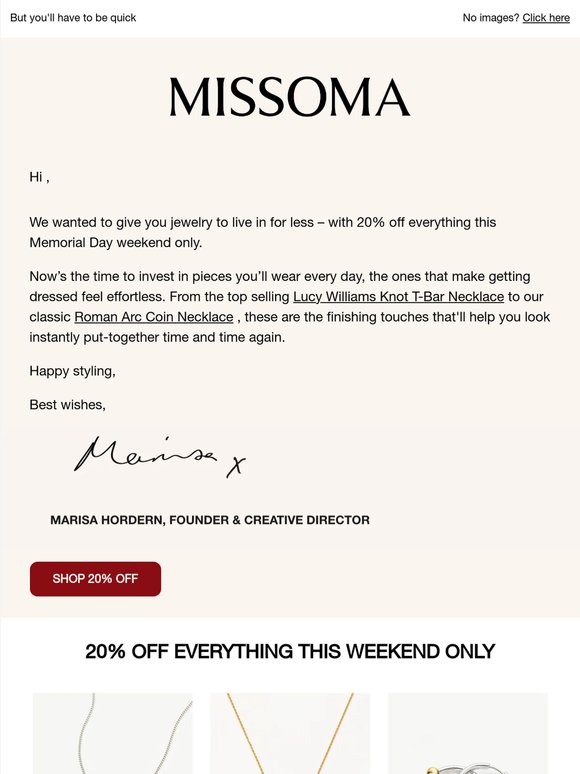 Treat yourself with 20% off