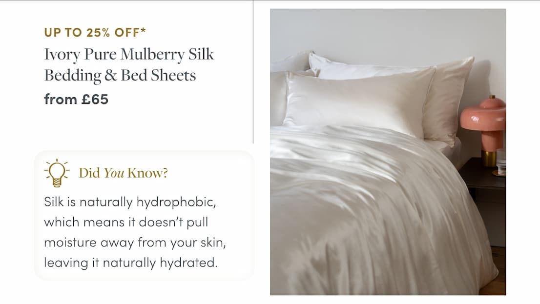 Ivory Pure Mulberry Silk Bedding & Bed Sheets