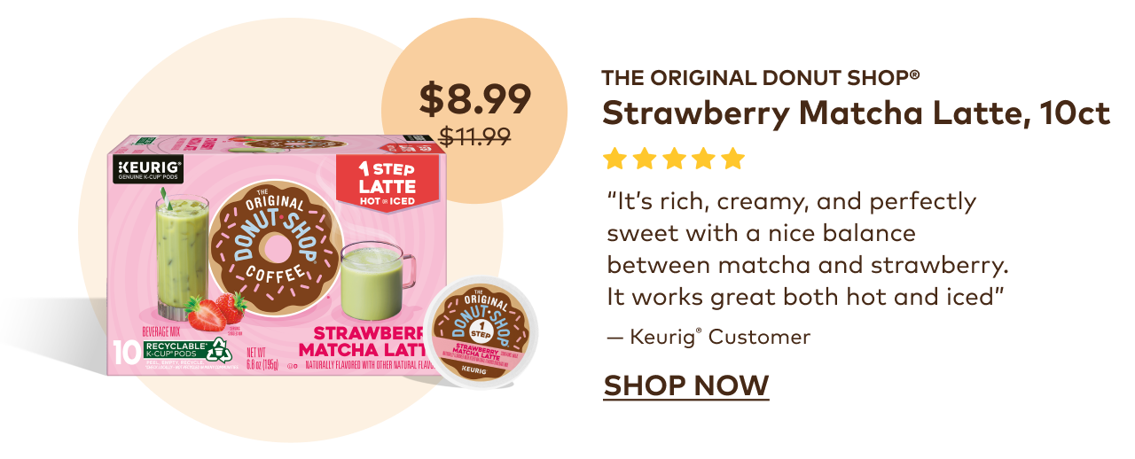 The Original Donut Shop® Strawberry Matcha Latte 10ct for $8.99