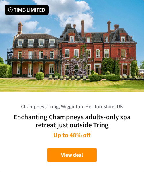 Enchanting Champneys adults-only spa retreat just outside Tring