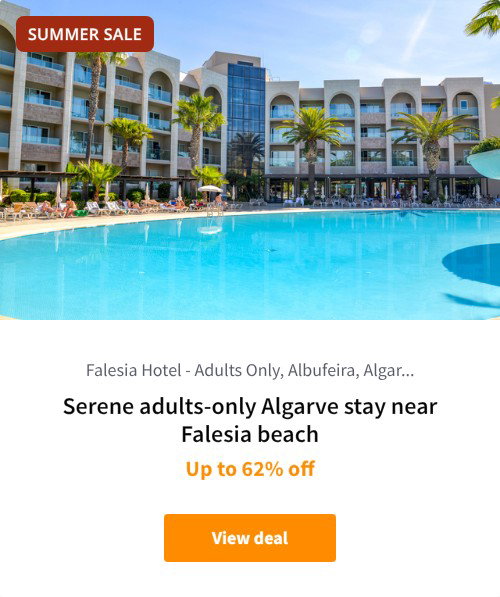 Serene adults-only Algarve stay near Falesia beach