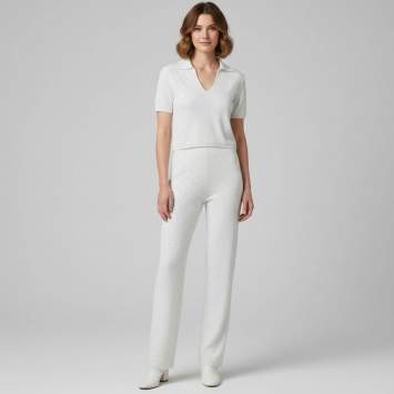 White Sequin Knit Valeria Crop
