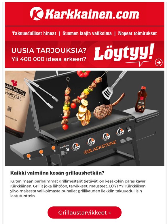 Kaikki valmiina kesän grillaushetkiin?