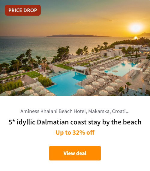 5* idyllic Dalmatian coast stay by the beach