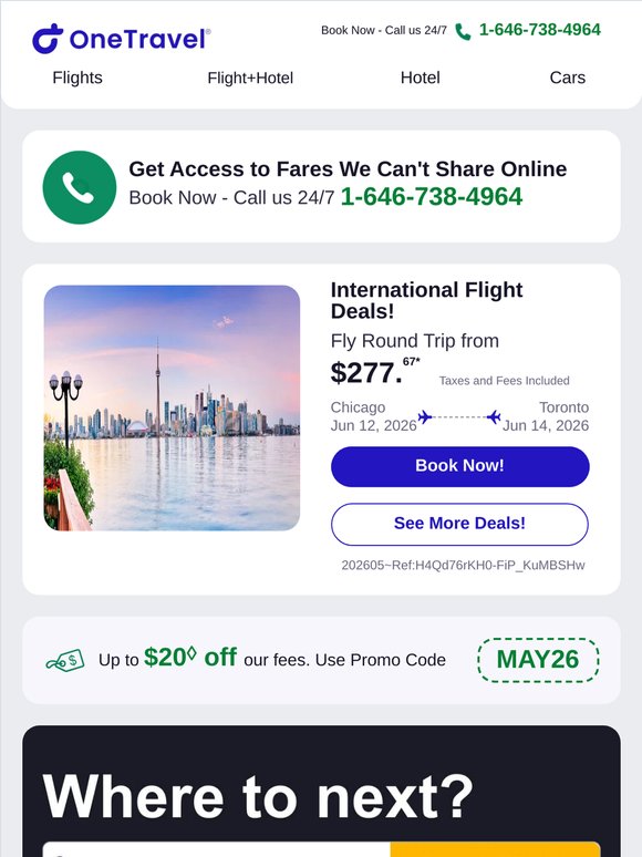 ✈ International Flight Deals! Fly Round Trip from $277.67*