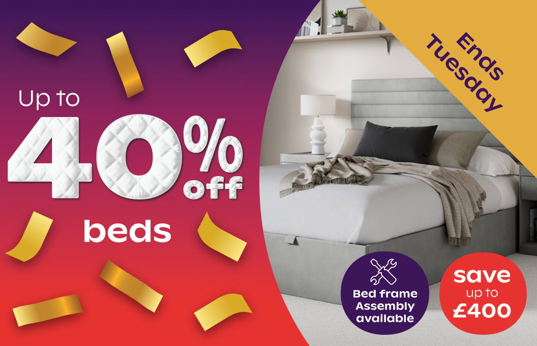Up to 40% off beds