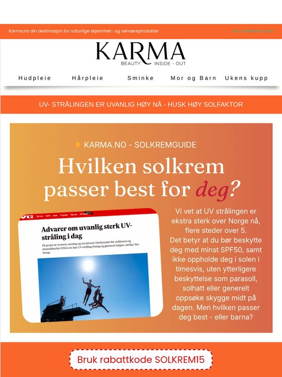 UV strålingen er veldig sterk idag- og fremover☀️
