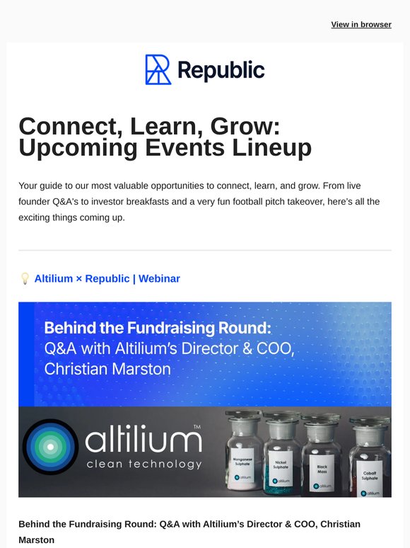 🌍 Connect, Learn, Grow: Upcoming Events at Republic Europe