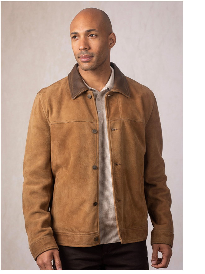 Crummock Collared Suede Jacket Camel