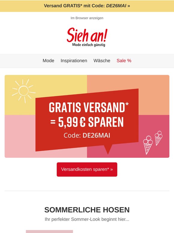🌞 Zeit für Sommerhosen & GRATIS-Versand 📦