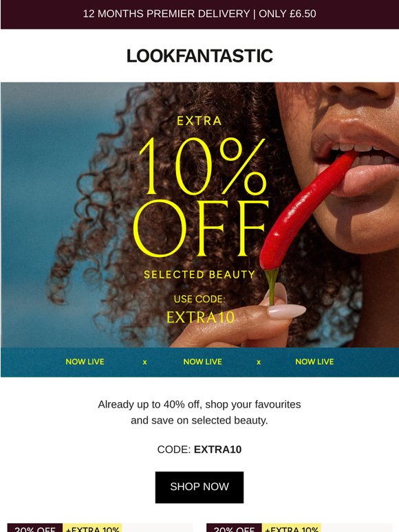 Now Live: Extra 10% Off