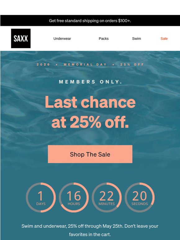 25% off won’t last