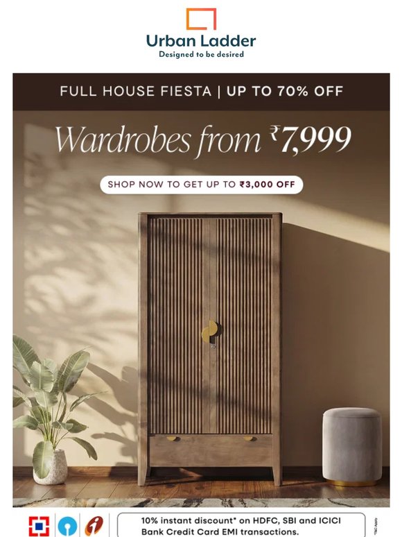 Wardrobes Starting from ₹11,999