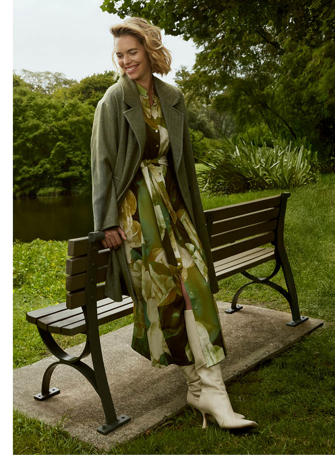 Petal Mirage Shirt Midi Dress