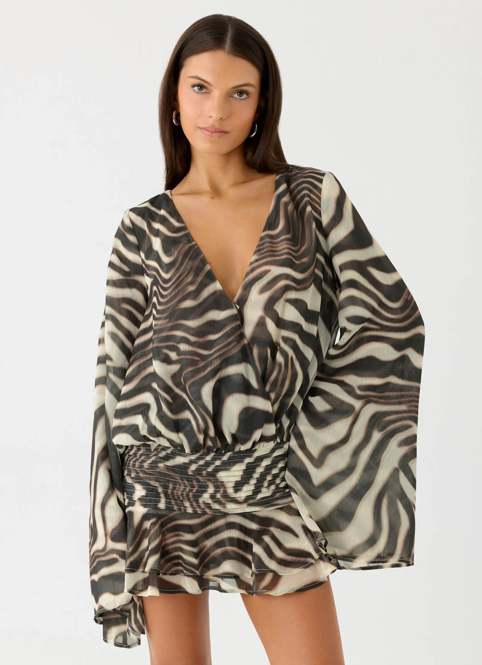 Image of Elisana Mini Dress - Zebra