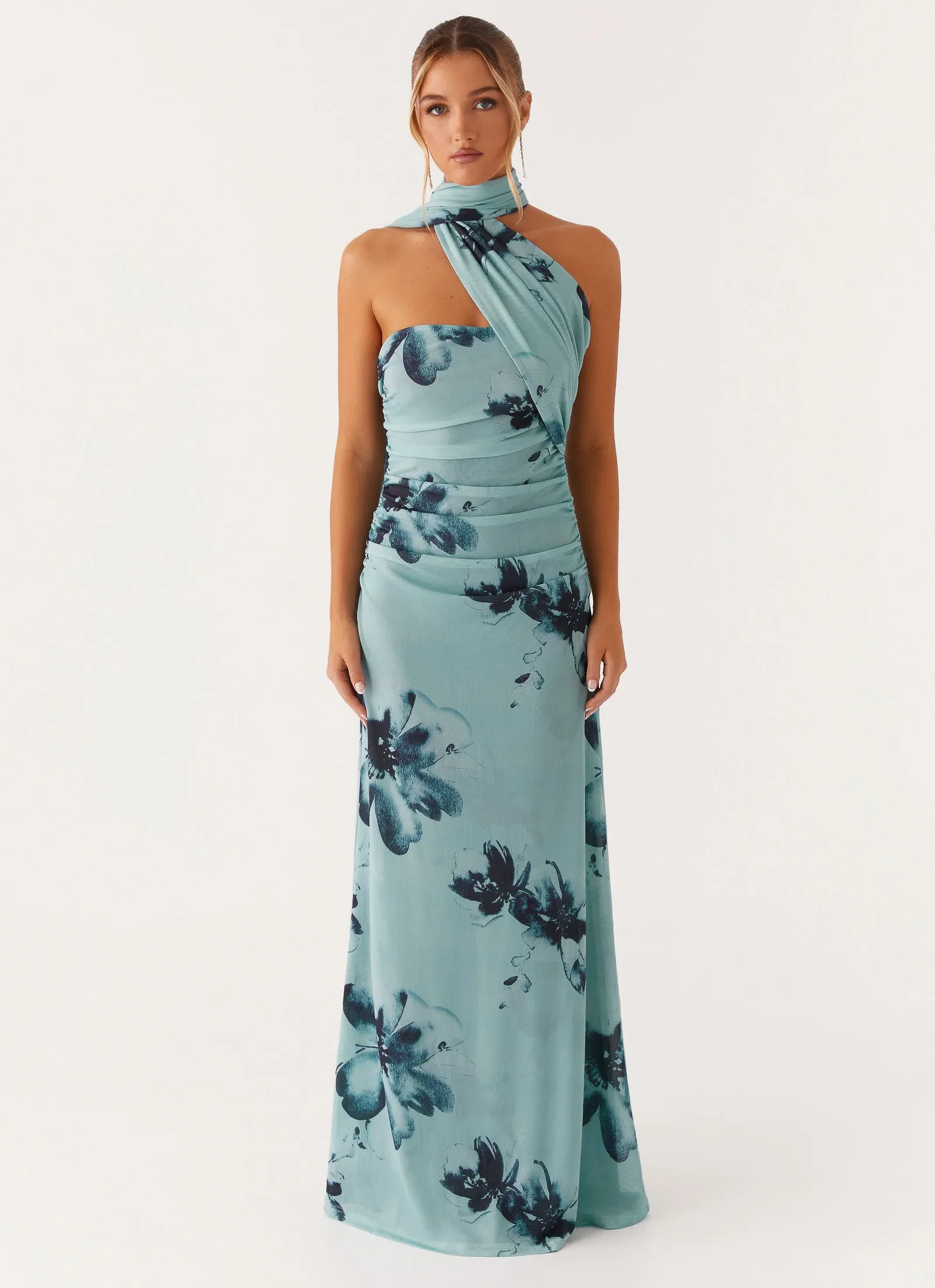 Image of Songbird Maxi Dress - Blue Black Floral