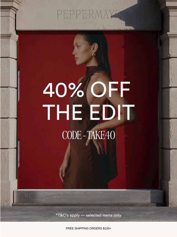 Final Hours: 40% Off Edit