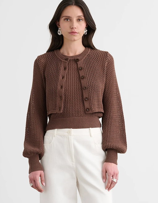 Tori Blouson Sleeve Cardigan