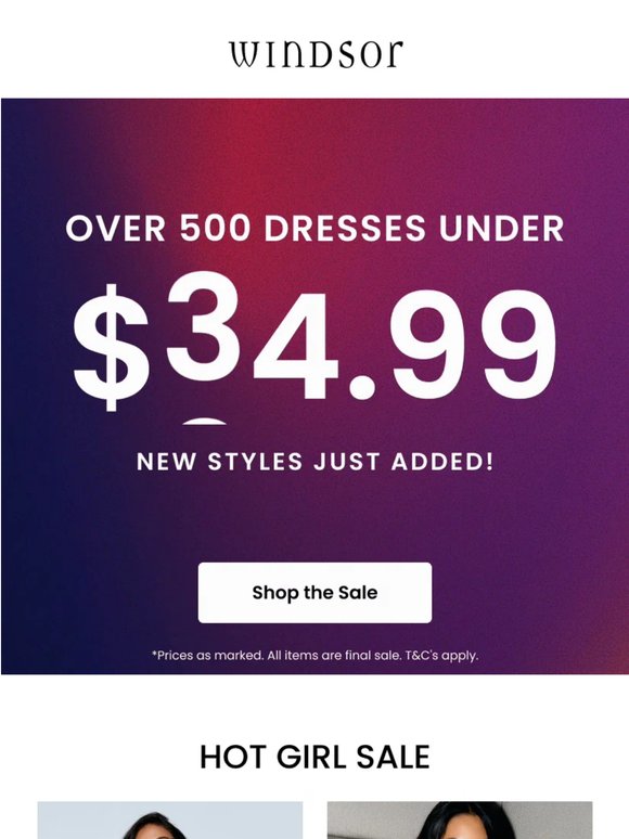 FYI: over 500+ dresses under $25