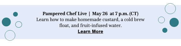 Pampered Chef Live | Apr 14 at 7 p.m. (CT) Learn how to make a classic pizza with a protien packed (and gluten-free) crust. Learn More