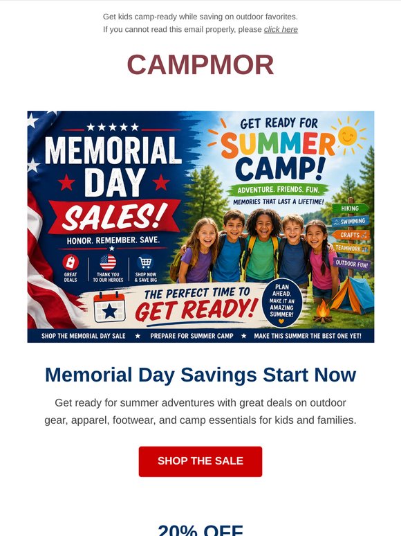 🇺🇸 Memorial Day Savings + Summer Camp Essentials