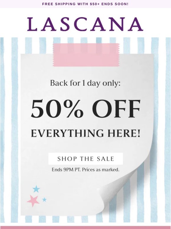 1 Day Only: 50% OFF SALE + EXTRA $50 OFF🔥