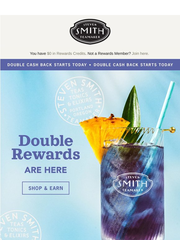 Double Cash Back Starts Today