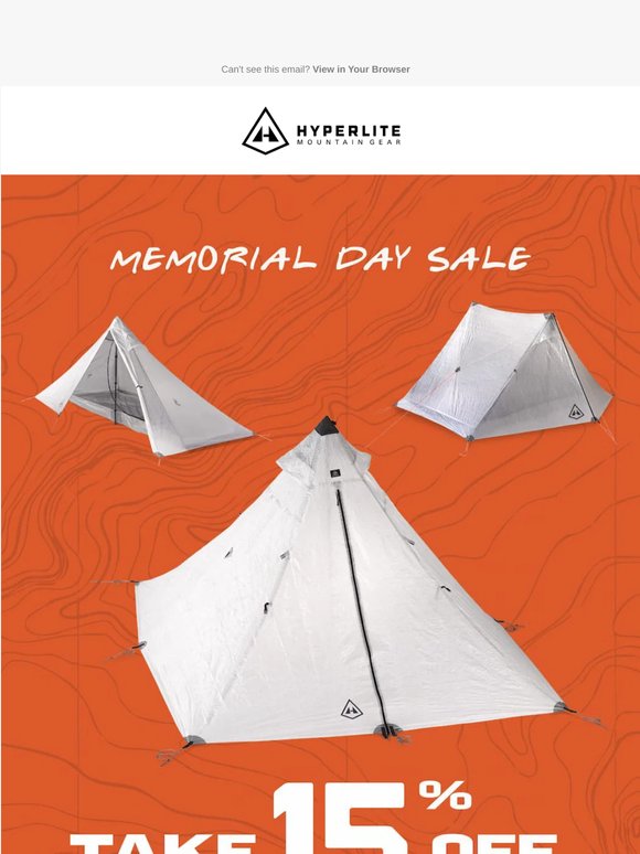 Ends Soon! 15% Off Packs, Tents, Sleep Systems, and More!