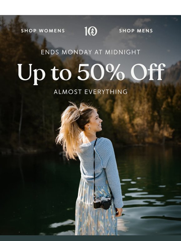 ENDS MONDAY: Up to 50% off ⏳