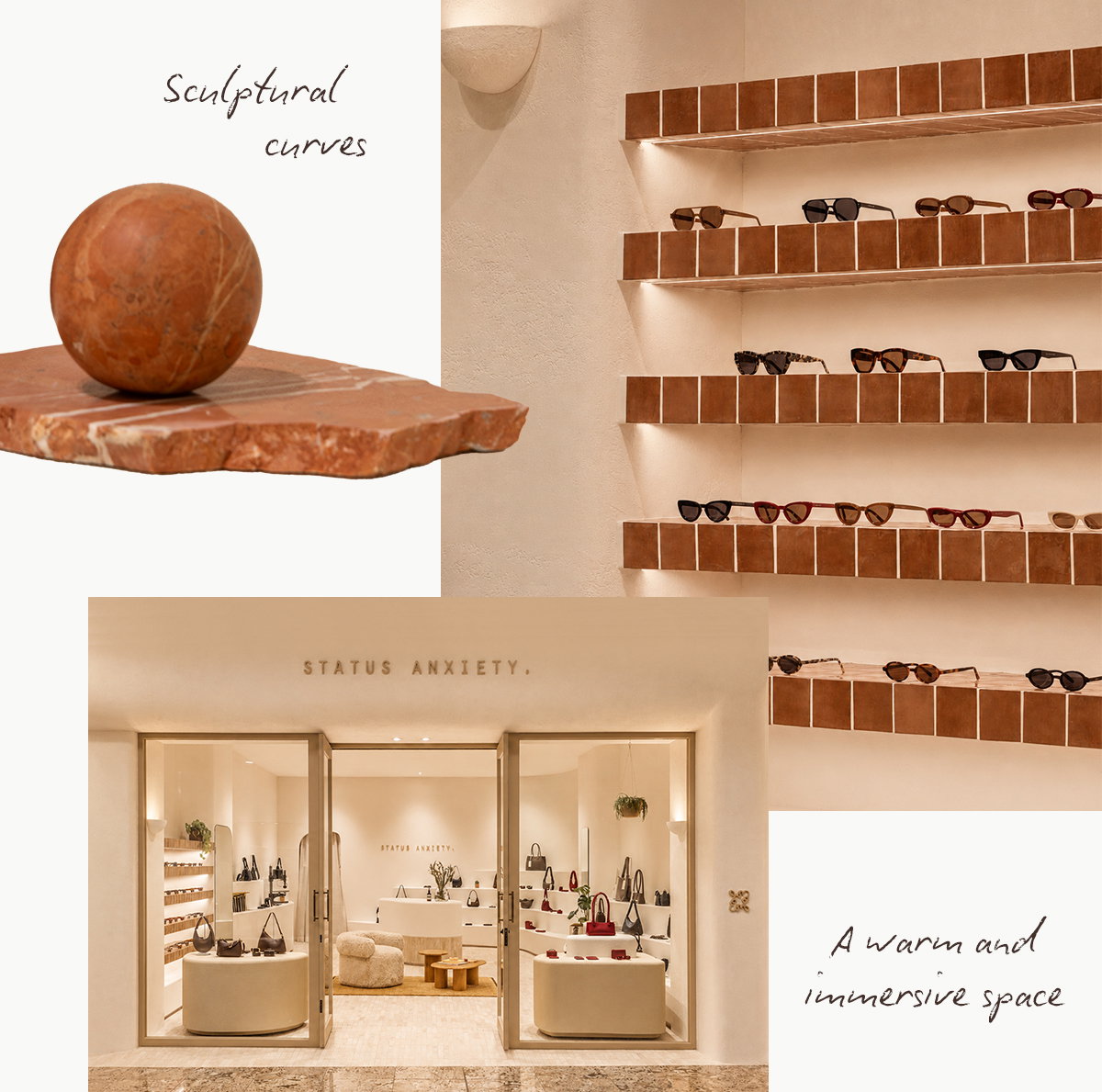 New Status Anxiety Indooroopilly Store - 'Sculptural curves, A warm and immersive space'