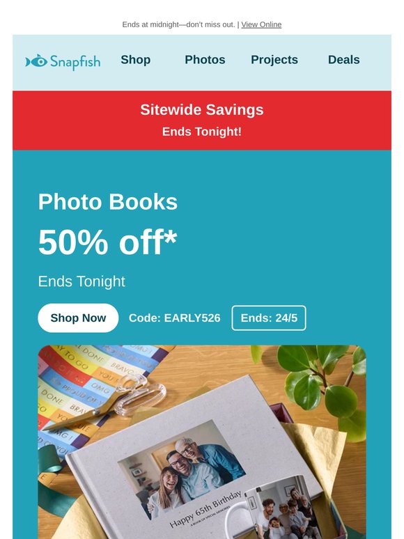 ⚡Half price everything—ends tonight