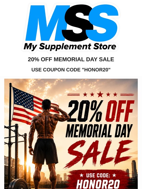 Red, White & Gains: 20% OFF Sitewide 💪