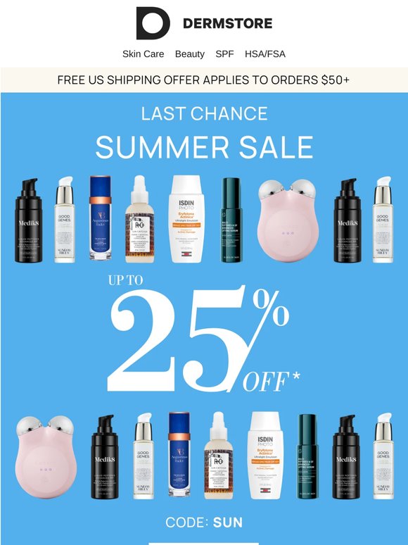 Last Chance: Shop the Summer Sale Up to 25% Off