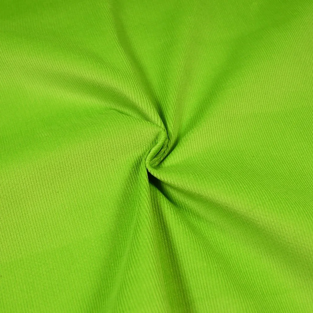 Image of Plain Cotton Corduroy Fabric Lime 150cm