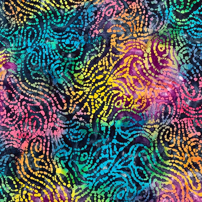 Image of Rose and Hubble Batik 100% Cotton Fabric Multi 110cm