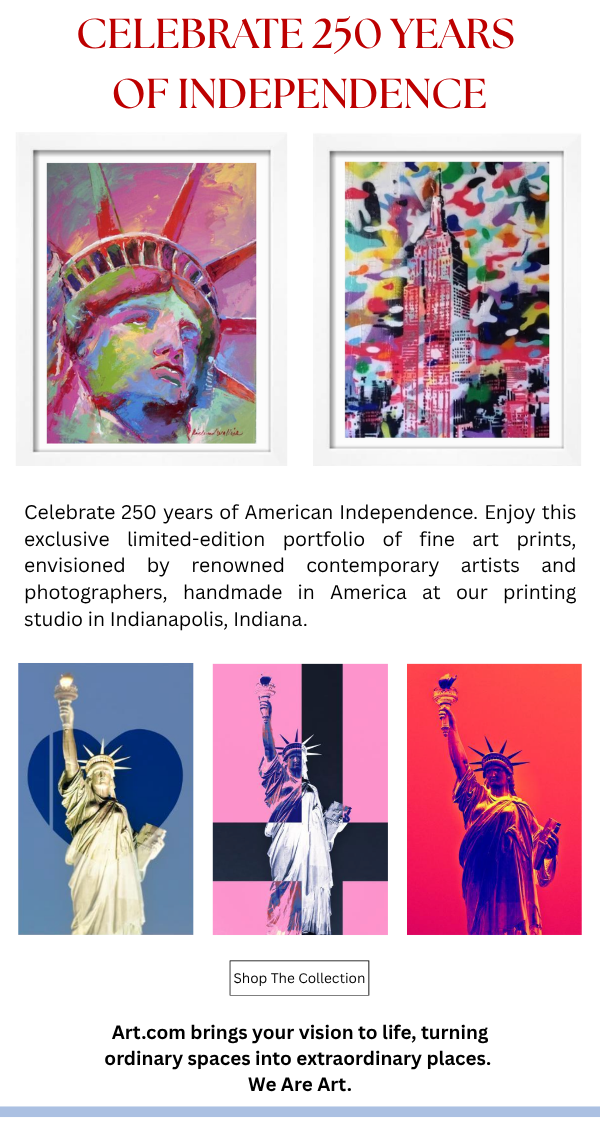 Celebrate 250 Years of Independence - Enjoy this exclusive limited-edition portfolio of fine art prints envisioned by renowned contemporary artists and photographers, handmade in America.