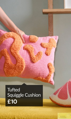 Tufted squiggle cushion £10.